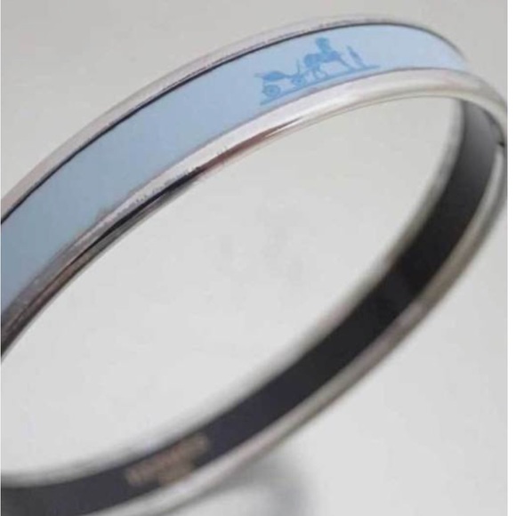 HERMES Bangle Bracelet, Authentic, Light Blue 62mm Austria - Picture 1 of 8